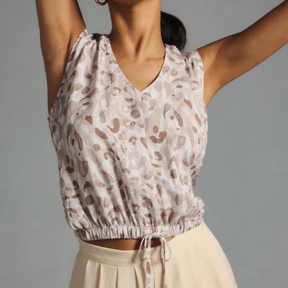 Cloth & Stone Blush and Cream Neutral TonePatterned Tensel Top